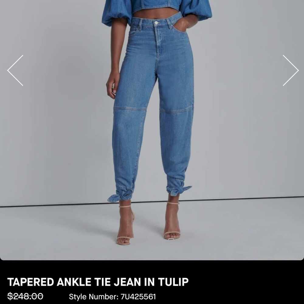 7 For All Mankind tapered ankle tie Jean NWT 29
